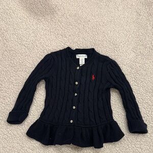 Ralph Lauren Kids Navy blue Cable Knit Cardigan - girl